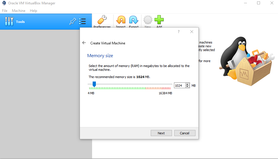 VirtualBox Windows RAM allocation